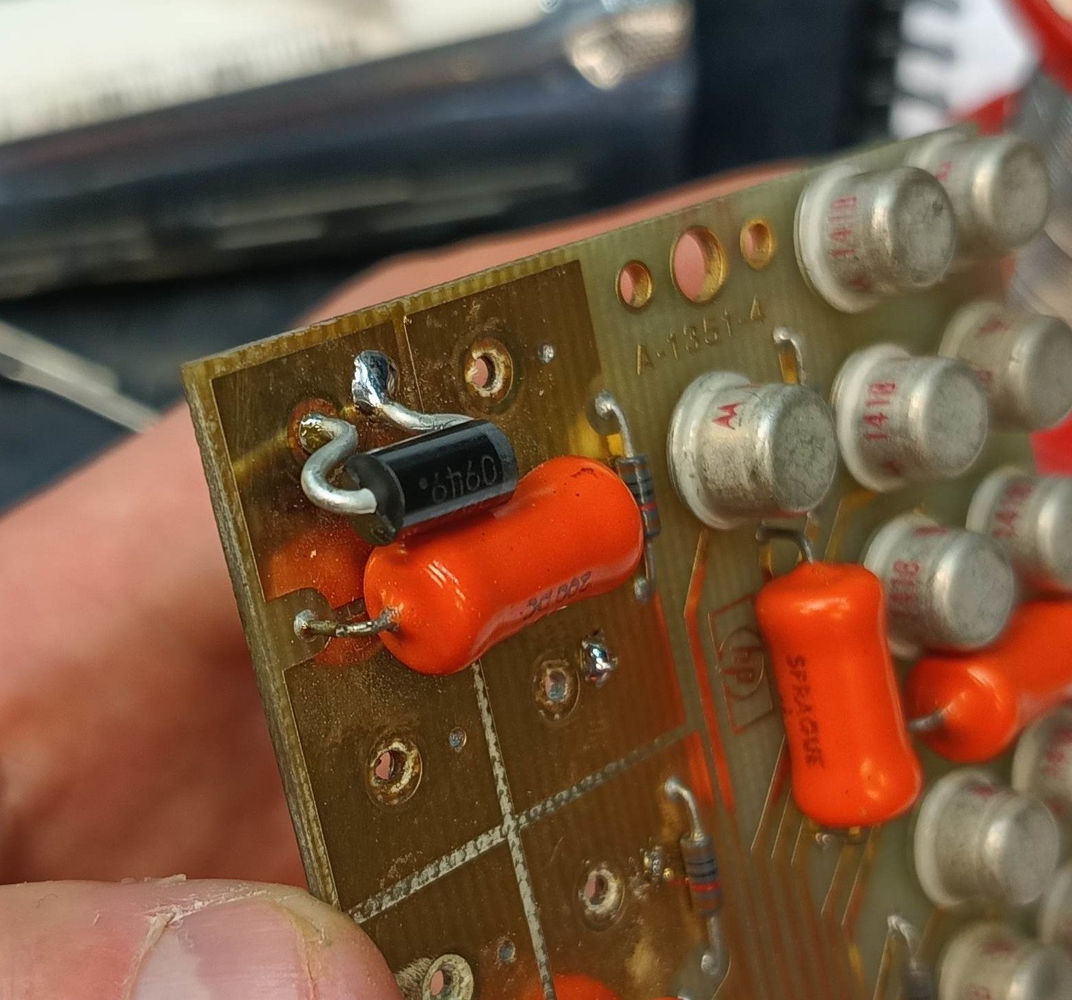 One of the diodes replaced by a suitable recent component
